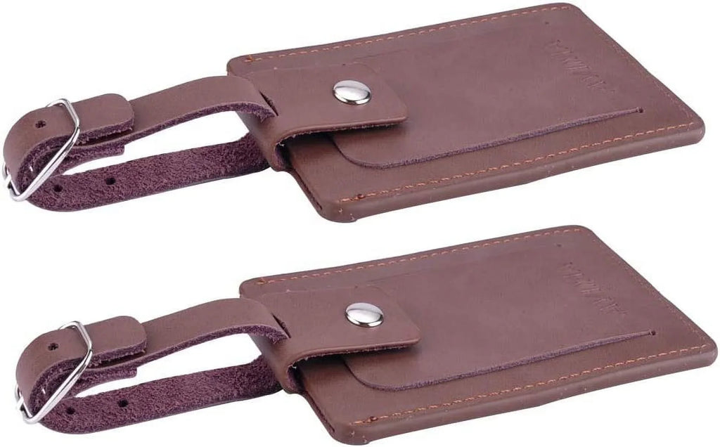 2 With Bag Luggage s (Brown) Premium & Closure Executive Set Snap Luxury Leather Pieces