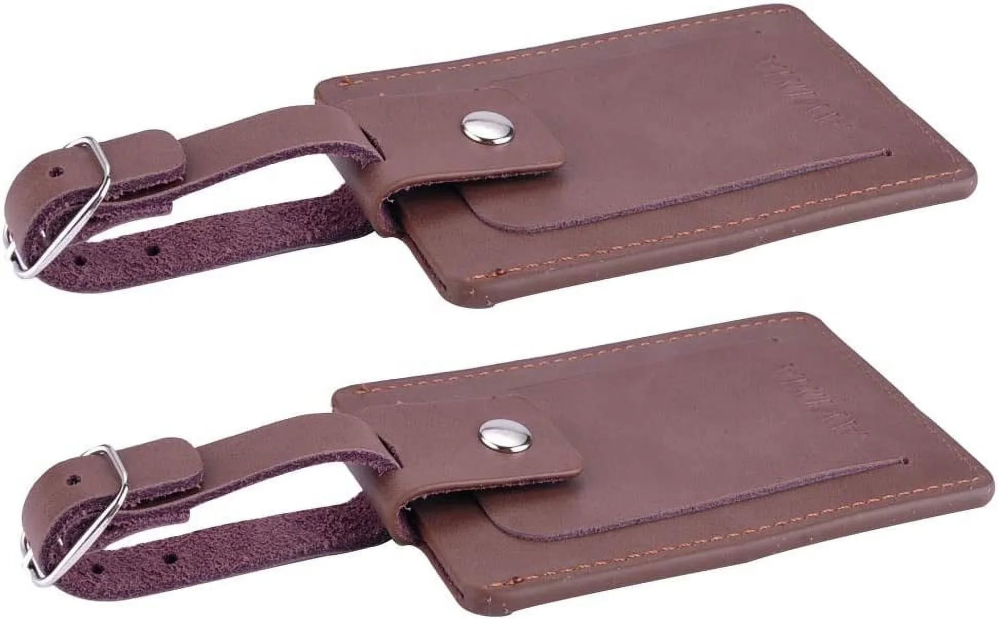 2 With Bag Luggage s (Brown) Premium & Closure Executive Set Snap Luxury Leather Pieces