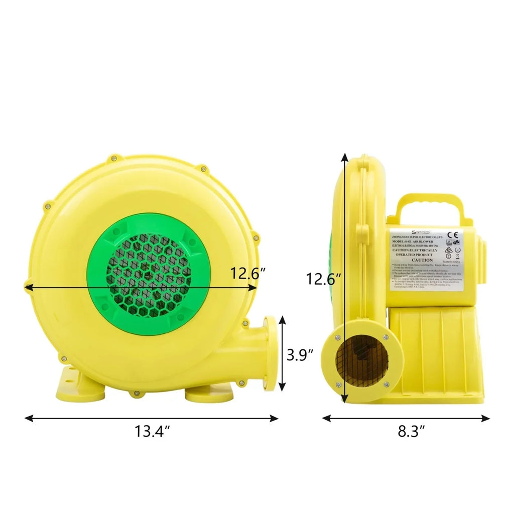 Water Blower, Indoor Fan Inflatable Safe, Castle, Air Green Pump for - Portable Yellow and Outdoor Bounce Slides,