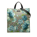Gucci Soft (Good) Tote Authenticated Satchel Blue GG Convertible Blooms Coated Pre-Owned Unisex Supreme Fabric Canvas