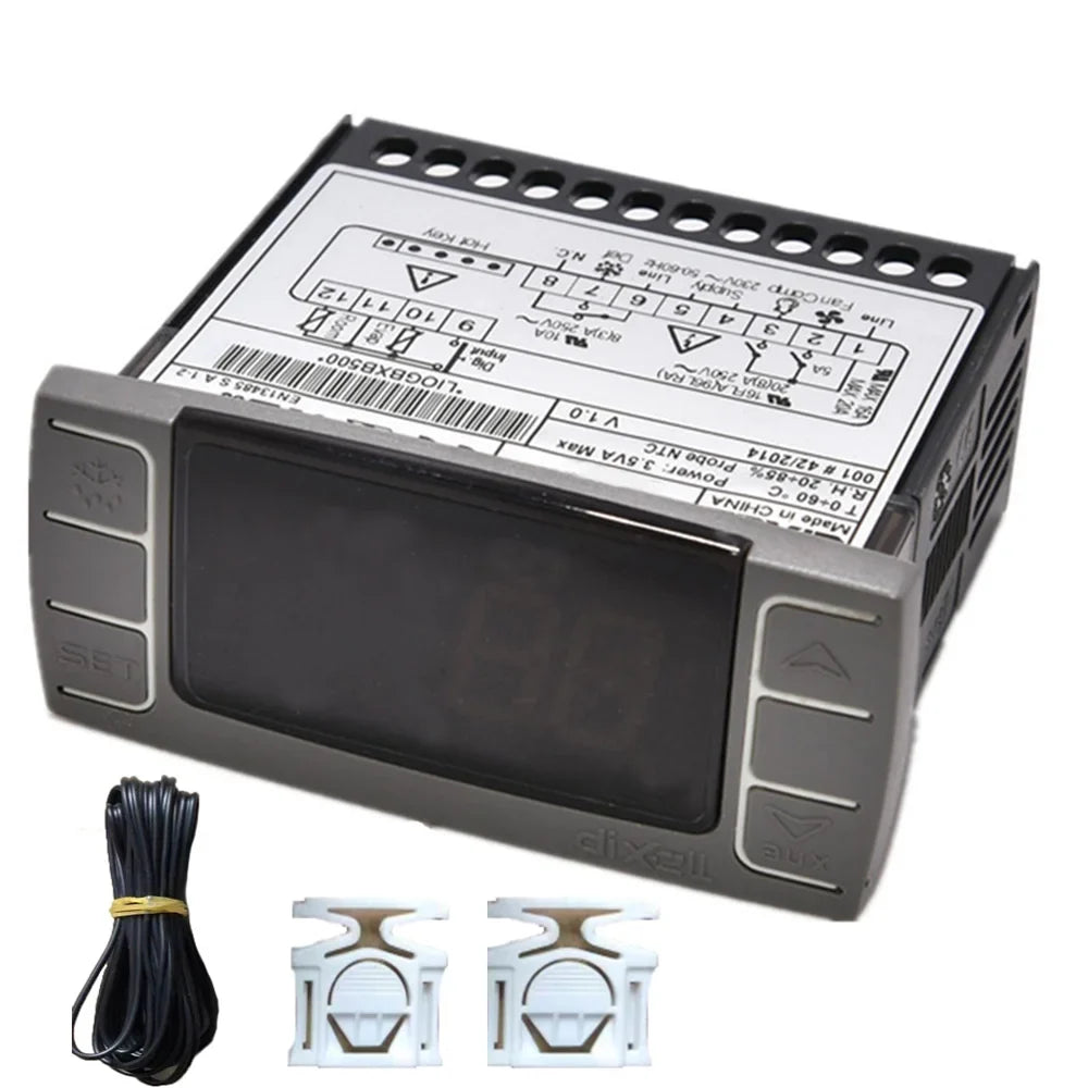 Dixell for Units Sensors 2pcs 3 Ventilated Thermostat Teperateure Fans Digital Freezers NTC Relay Probes XR06CX-4N1F1 Compressor Defrost Refrigerating Controller With Outputs 110V/50-60Hz