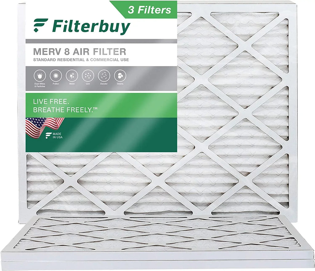 Filters Pleated 8 Air HVAC Furnace Filterbuy AC (3-Pack) MERV 25x32x1