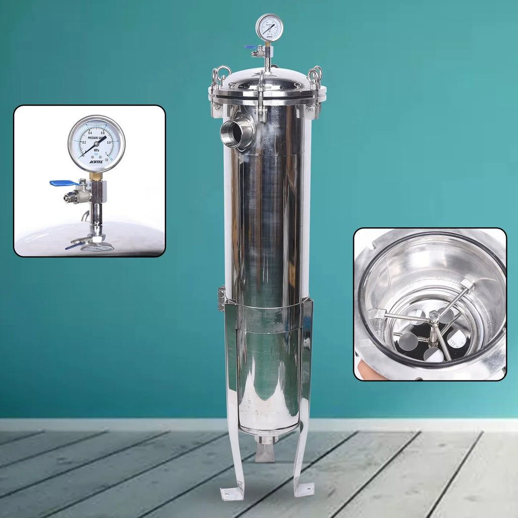Bag Steel Filter Housing Fluid 2" Stainless Filter Filter Pressure 150PSI Industrial