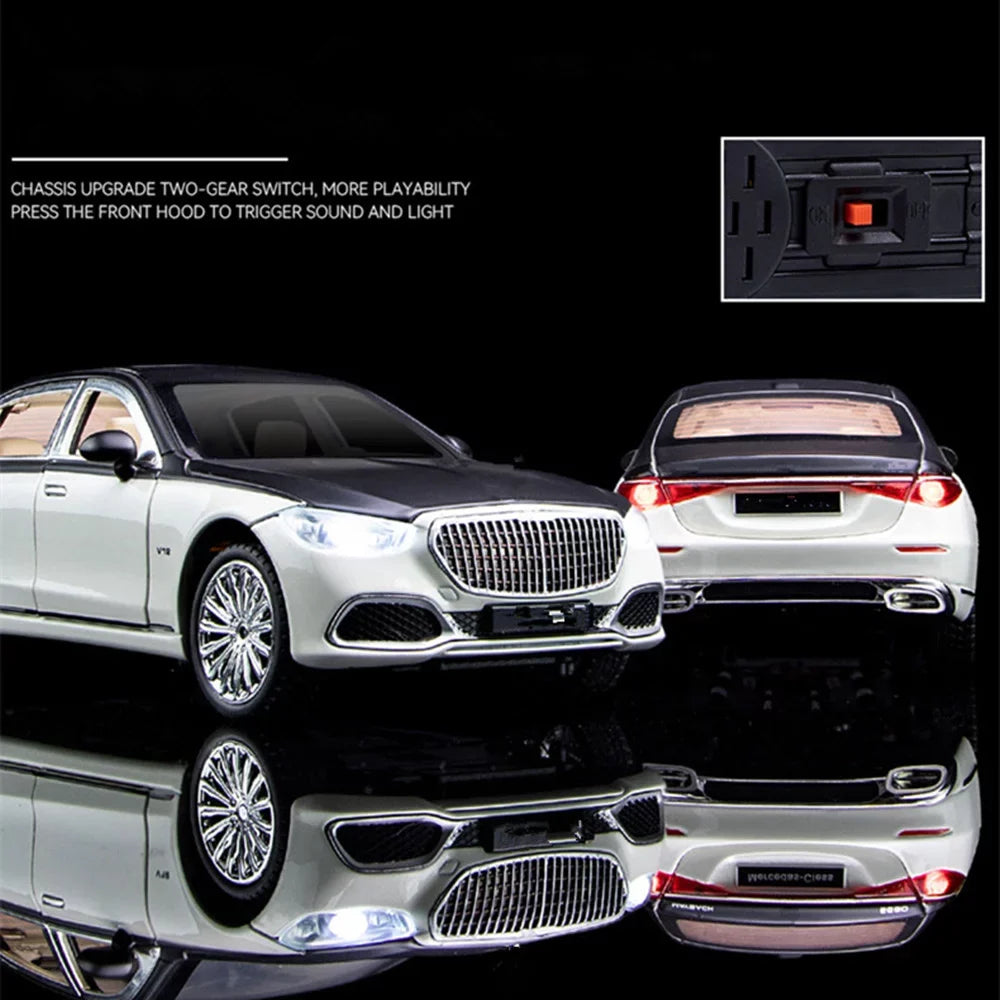 Sound Car Metal Maybach For Collection Benz 1/24 Alloy Gift S680 Model Light &