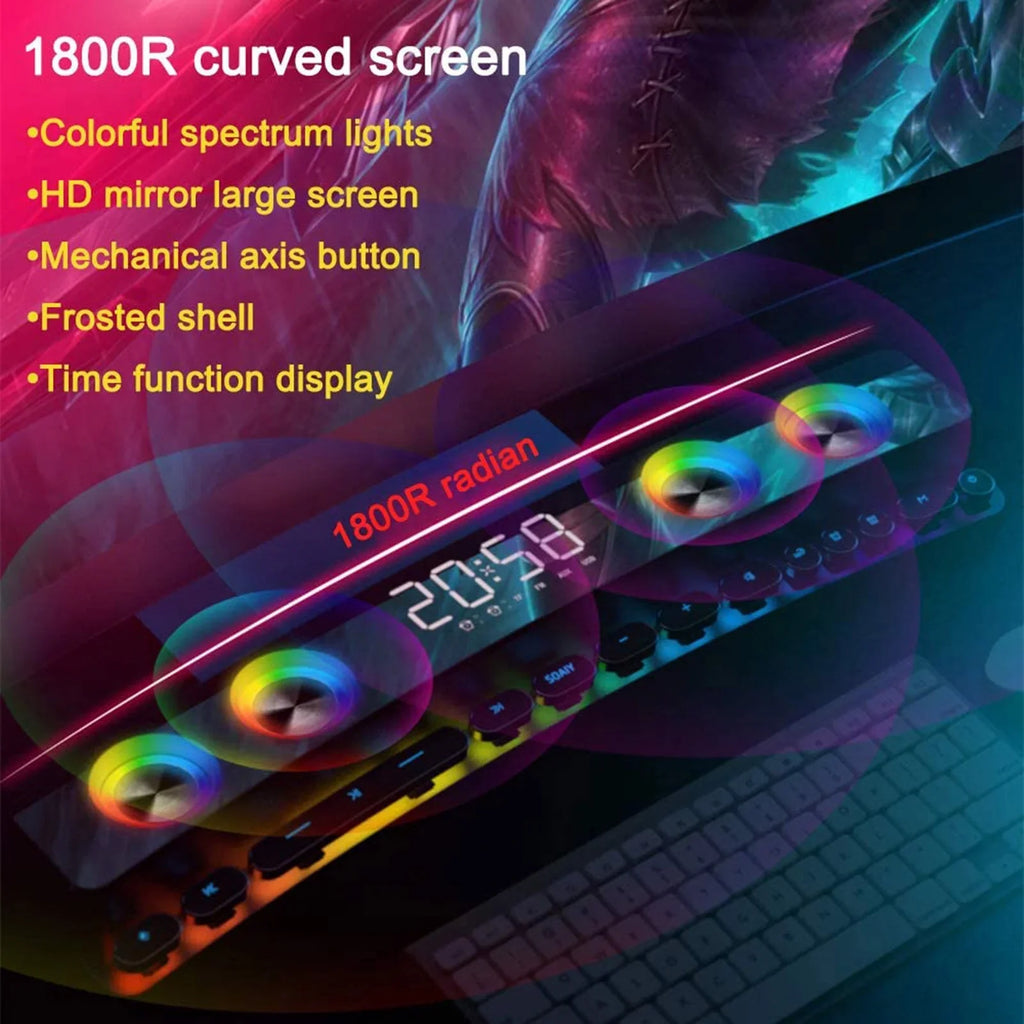 Laptop Audio Box Surround Stereo Game 3.5mm PC Speaker Speaker Computer for Input Player MP3 HiFi Stereo 3600mAh Tablet Sound Smartphone Subwoofer Sound Bass BT Wireless Bar Music soaiy/SH39 Clock 3D