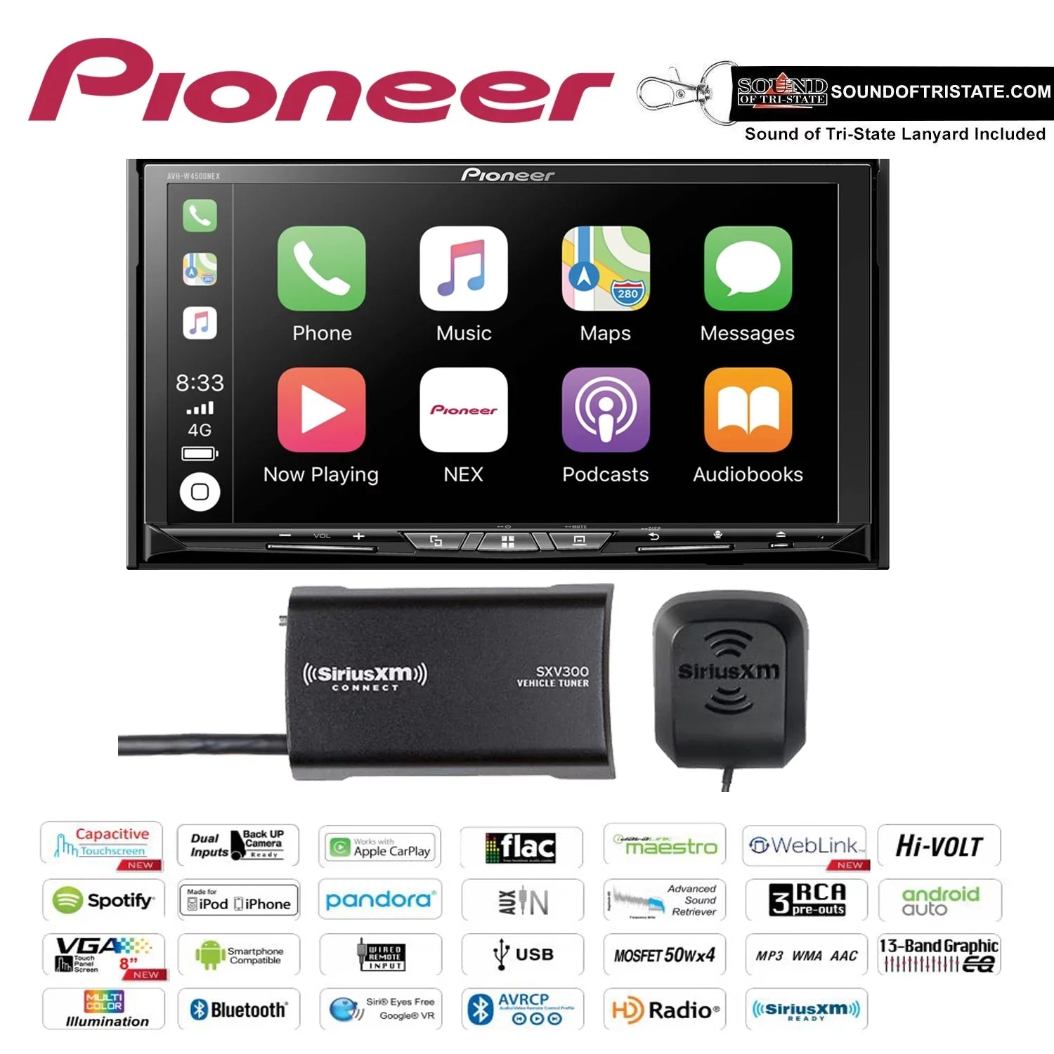 SXV300V1 Pioneer Premium w/ AVH-W4500NEX (Refurbished) SiriusXM Restored