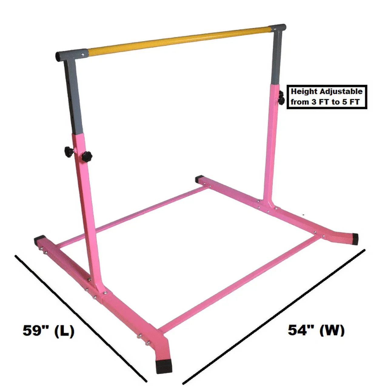 Adjustable Kip 5-Star Kids, for Equipment Bar Training Pink, Home Gymnastic Heavy-Duty, Gym 3-5FT,