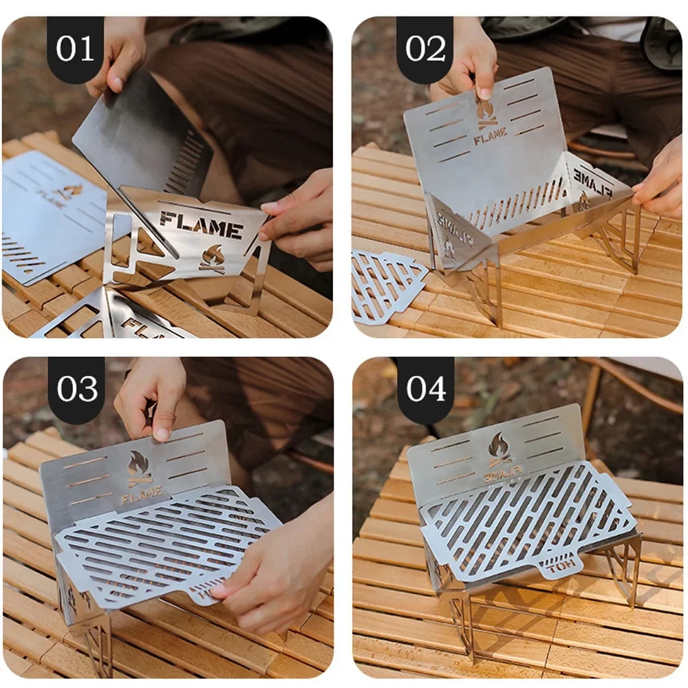 Camping Picnic BBQ Cooking Steel Furnace, for Nebublu Stove Stainless Portable