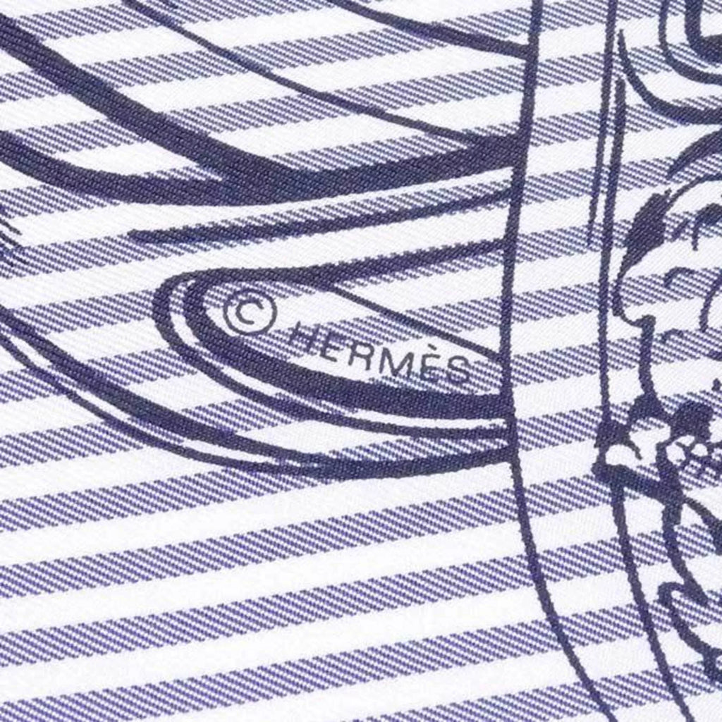 de navy x silk (Good) white Carre ladies 90 GALA Hermes HERMES scarf Pre-Owned BRIDES