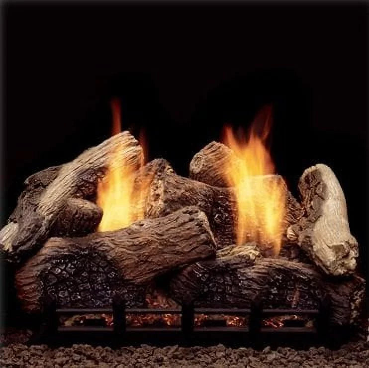 with Ventless BTU Logs Ready 37,000 Natural Gas Remote Monessen Blaze Natural Berkley Burner Gas 24" Oak