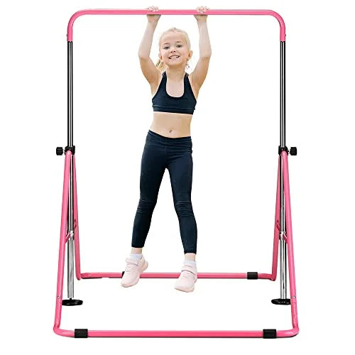 Adjustable Folding Monkey Bar, Gymnastics Bar Home Bars, Horizontal Tumbling Training Height Gymnastics Bars Wesfital Kids, for Junior Bars