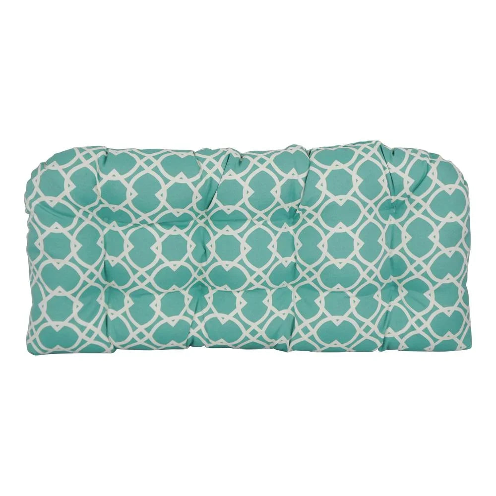 Patterned Polyester Settee Pool U-Shaped Needles Spun Elipse Tufted in. 19 Bench Blazing 42 Cushion, & x