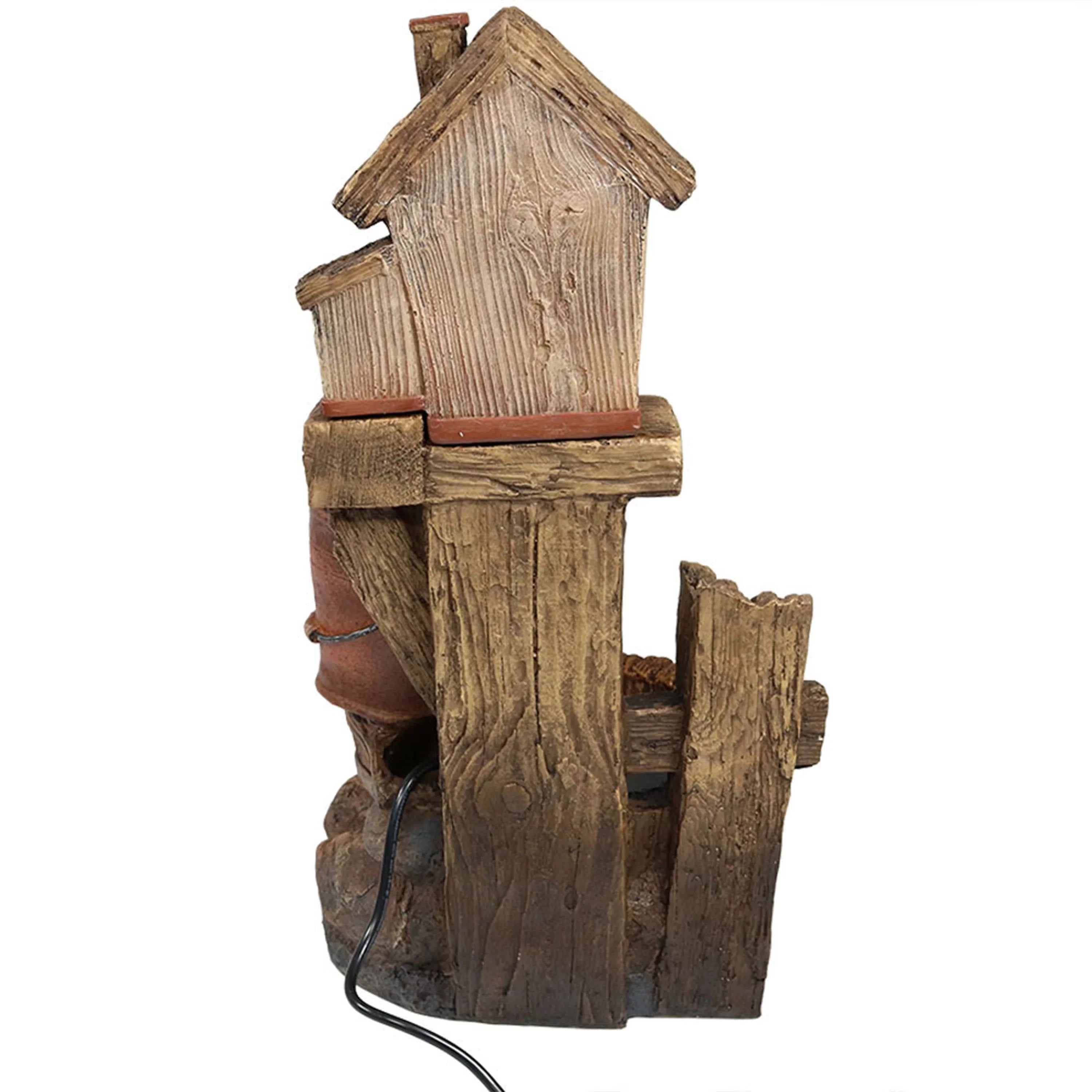 '- and House 26" Sunnydaze Buckets Outdoor Bluebird Fountain
