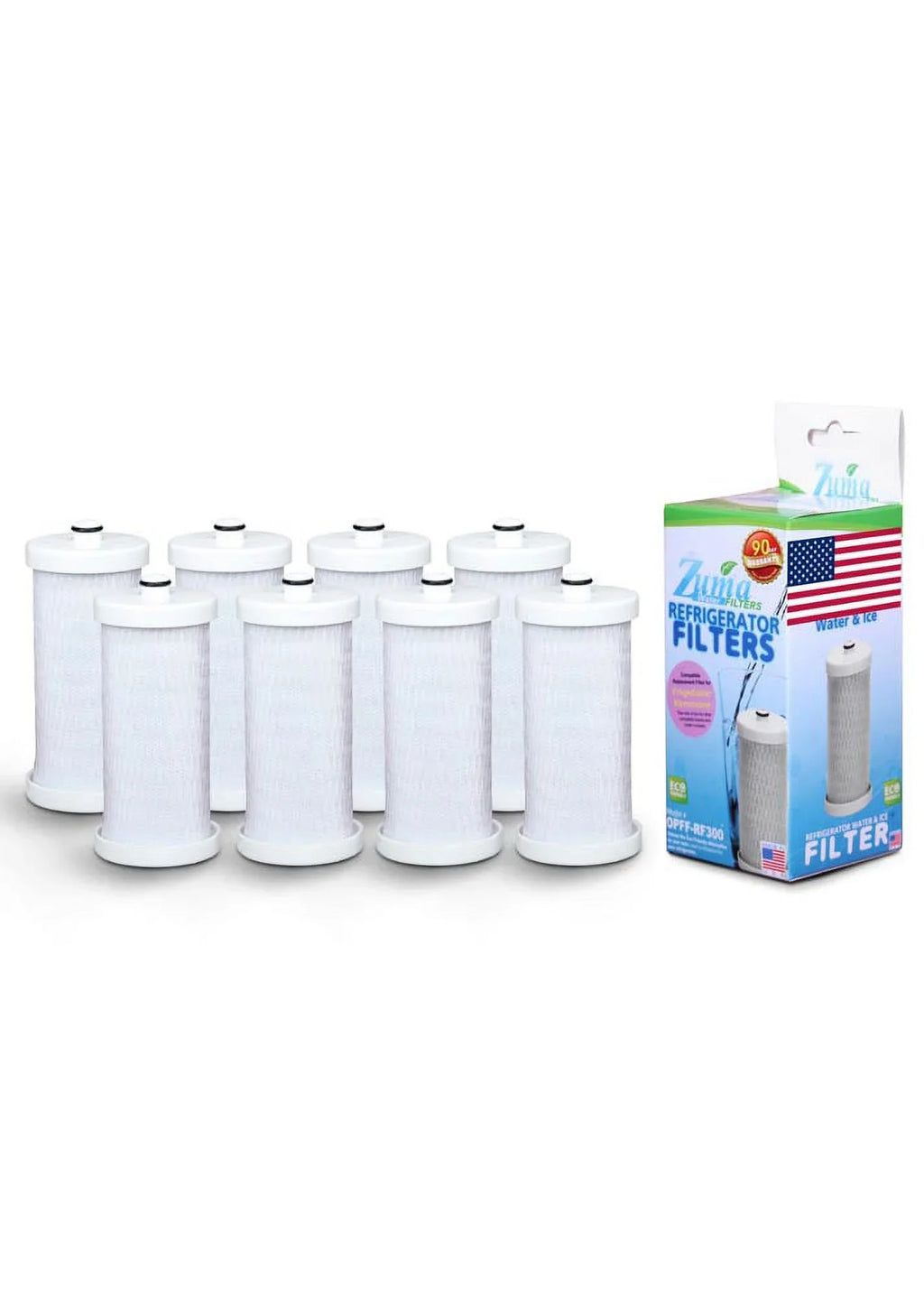 , Compatible , Model NGRG-100 Frigidaire® U.S.A. 8 Brand ZUMA in - Pack Water # Made OPFF-RF300 with Ice and , Filter -
