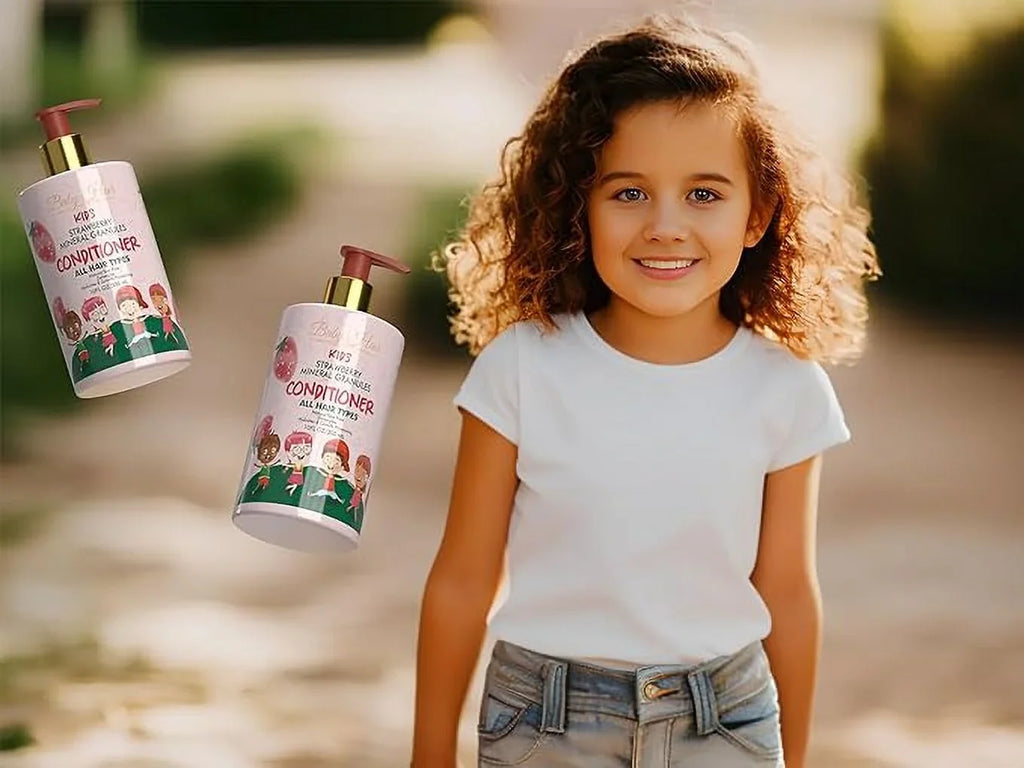 Kids: HAIR and Shampoo, Care Kids Vegan, Mask - Conditioner, and Strawberry Sensation Set for Tear-Free Hair Hair BABY Gentle,