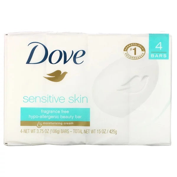 Bars, Bar Dove, oz Pack 3.75 Free, 4 Beauty Fragrance Skin, Sensitive Soap, of 3