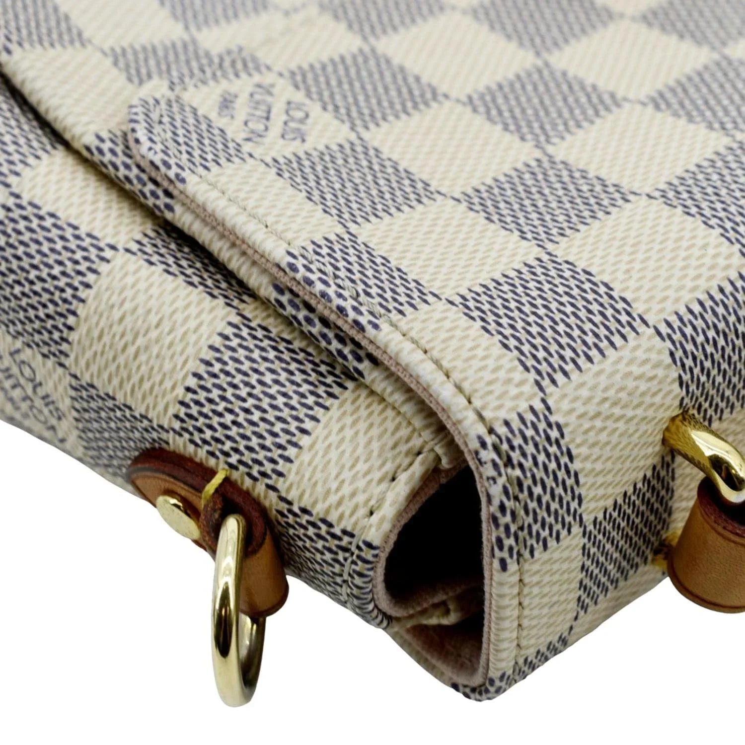 White VUITTON Damier Crossbody Croisette Pre-owned LOUIS Satchel Bag Azur