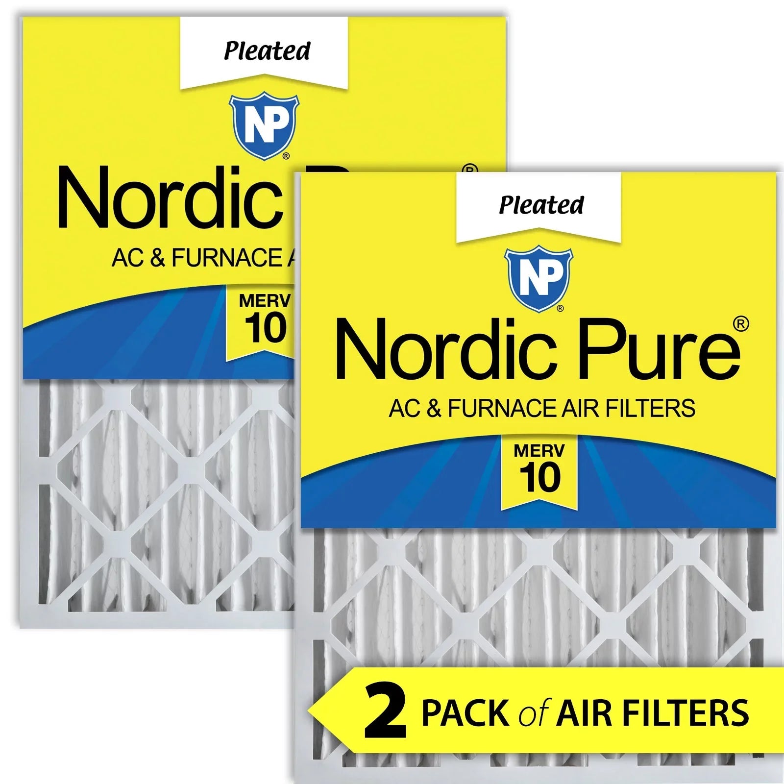 Pure Nordic Pleated 2 (3 10 Filters 20x25x4 Pack 5/8) MERV Air