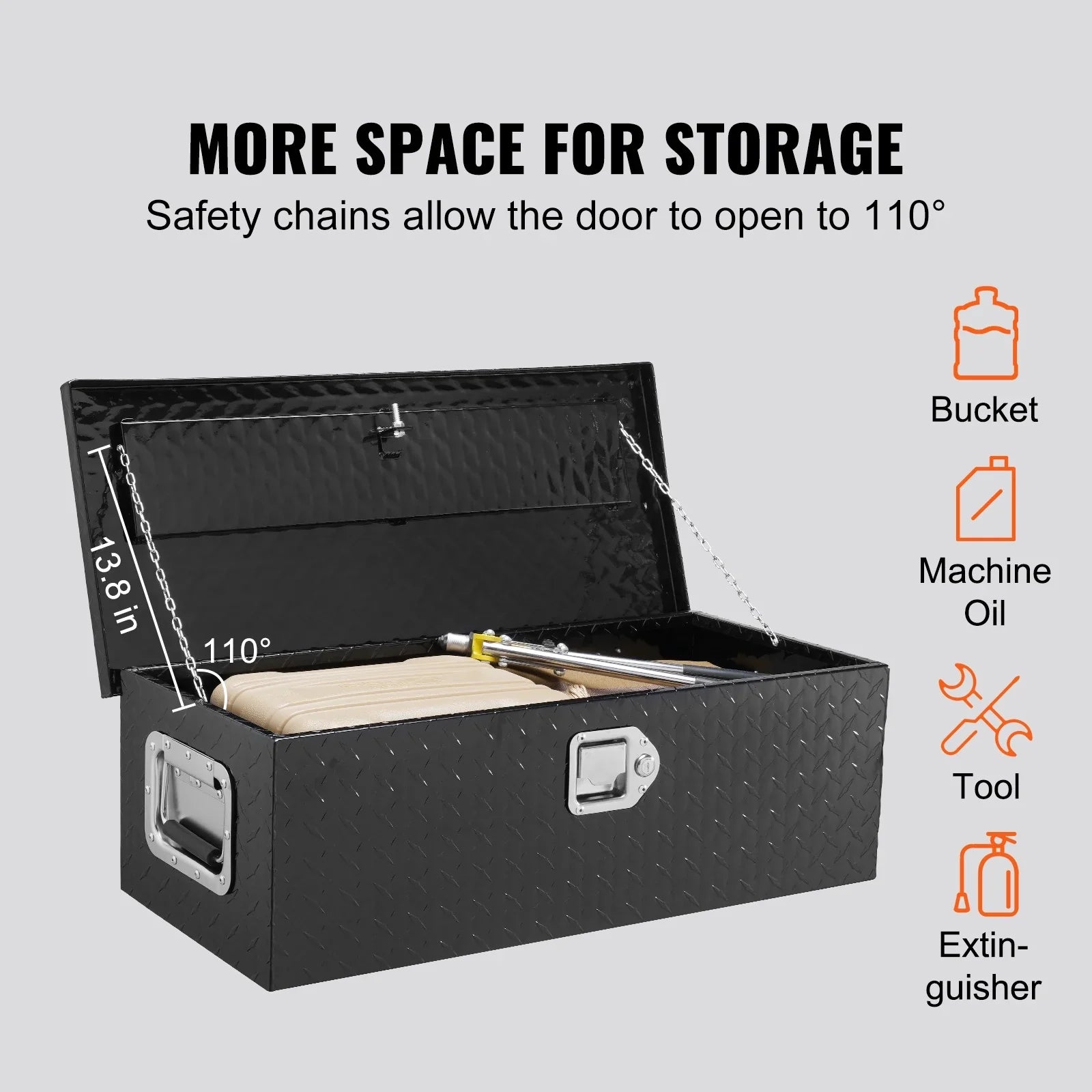 for Bed Tool Box Heavy Pickup Truck SKYSHALO Duty Aluminum 30"x13"x9.6" Bar