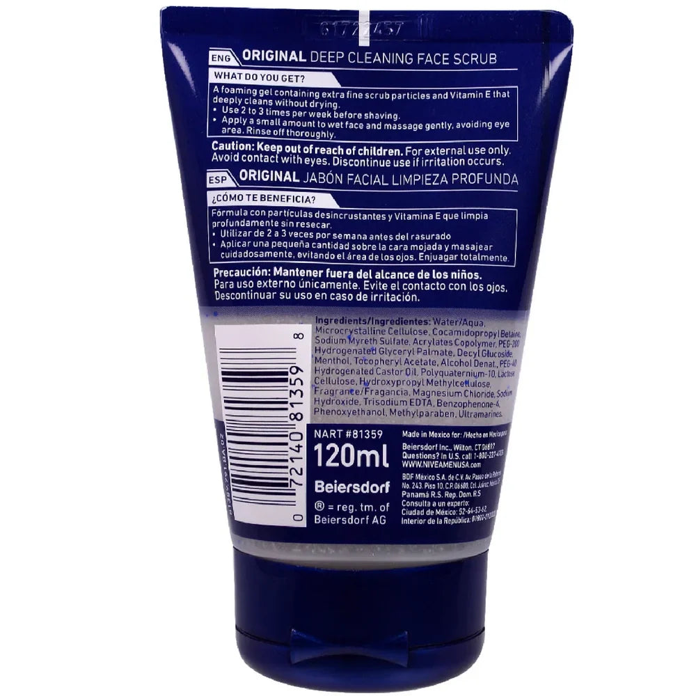 Original, For Scrub Face Men Cleaning 4-Pack Oz, Deep 4.4 Nivea