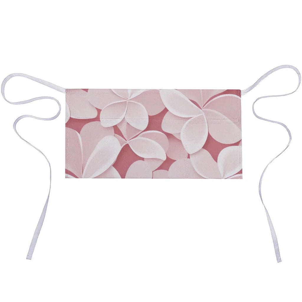 Material Apron Cooking Petal Durable Half Body Polyester Pink and Pocket Women's with Fashionable