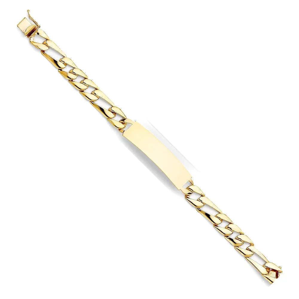 14KY - Weight Stamp 8" ID Chain 16.8 Bracelet Men| Gold for Yellow Women for | Link Jewelry | Men’s Cuban and Bracelets Elegant 14k Gold Gift