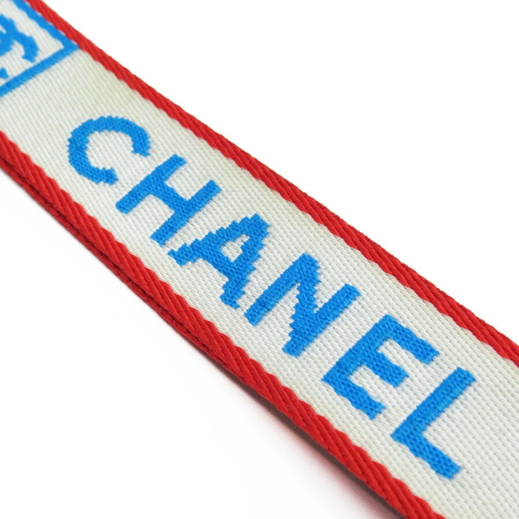 canvas nylon red blue x strap white CHANEL (Good) Chanel Pre-Owned silver neck metal material
