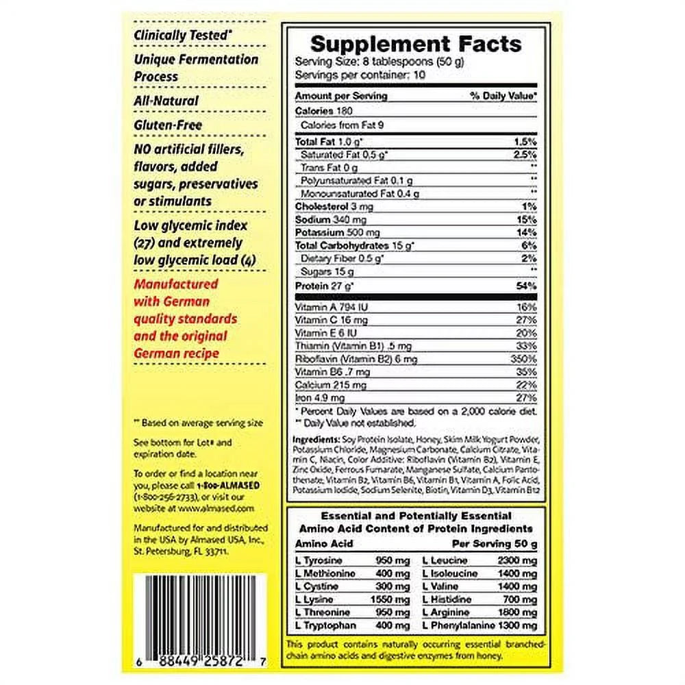Almased oz and Bundle Set with 17.6 Replacement Spoon (3 Powder a Bottle Protein Pack) Shake Lumintrail Measuring Meal Shaker Multi