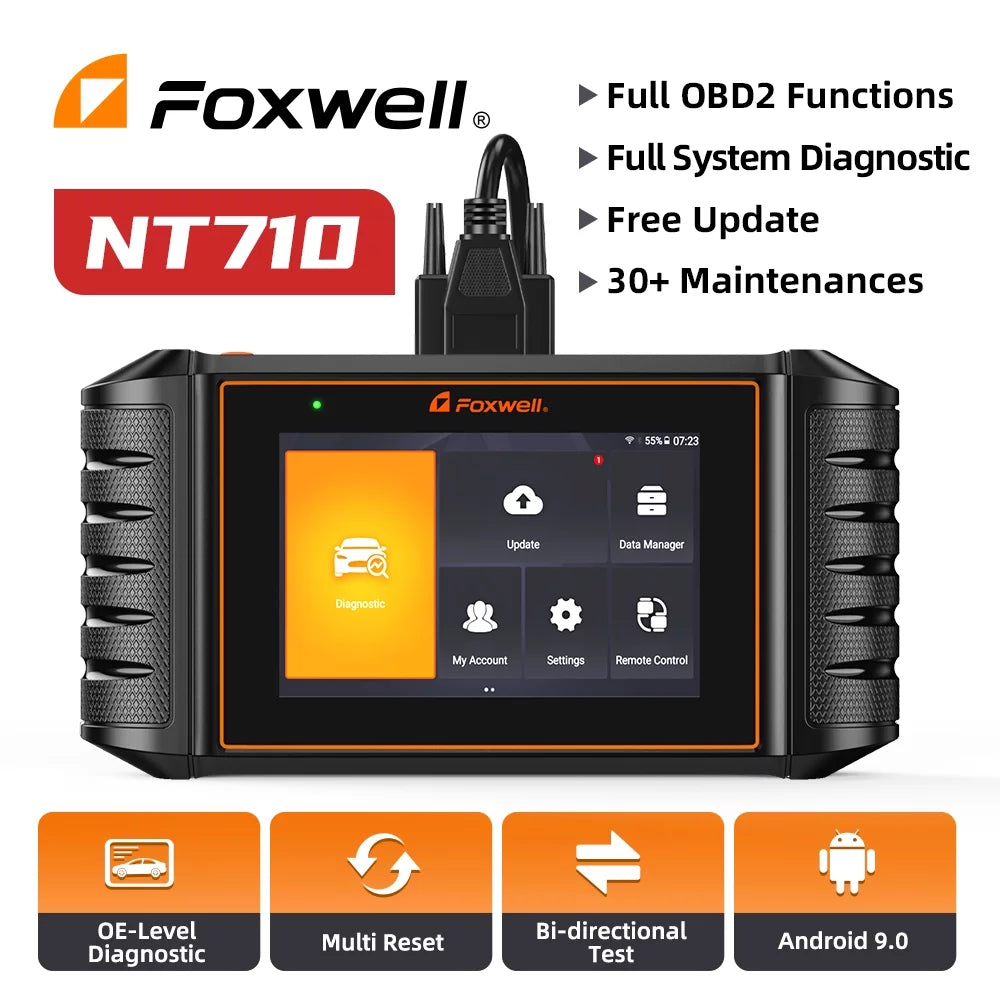 Car BMW Tool Maintenance OBD2 Bi-Directional All Scanner Scanner Tool Test BMW Reader Systems NT710 for Code Foxwell MINI Services Control Diagnostic Automotive RR Automobiles 31+ Scan Active OBDII