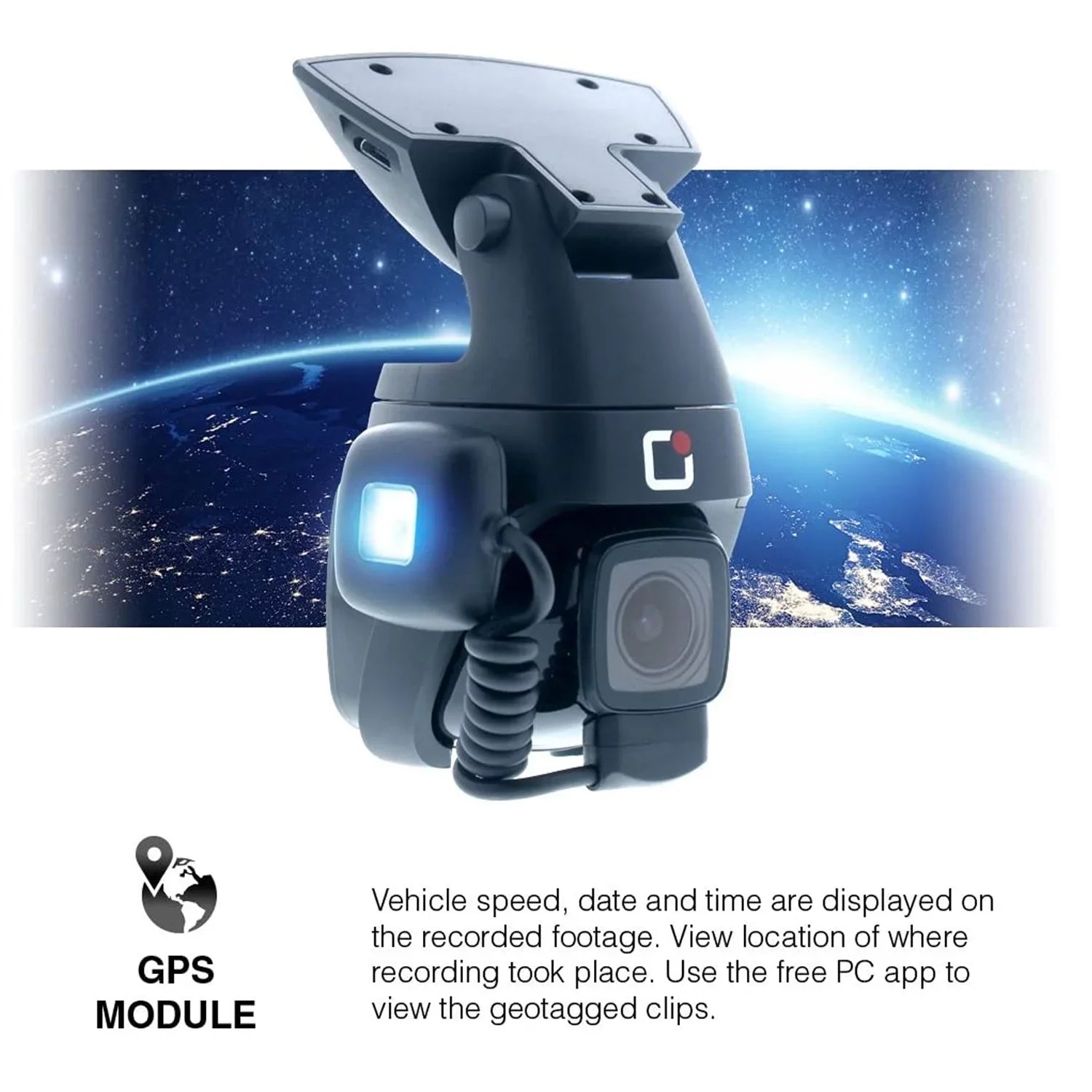 Mount Inch Full and HD Panoramic Recording, with Degree CL-6001 Rotation Rovi Screen Video Impact Definition High GPS, Wi-Fi, Recorder 1.5 Camera Detection 1080p Magnetic Car Wide 360 Dash Loop