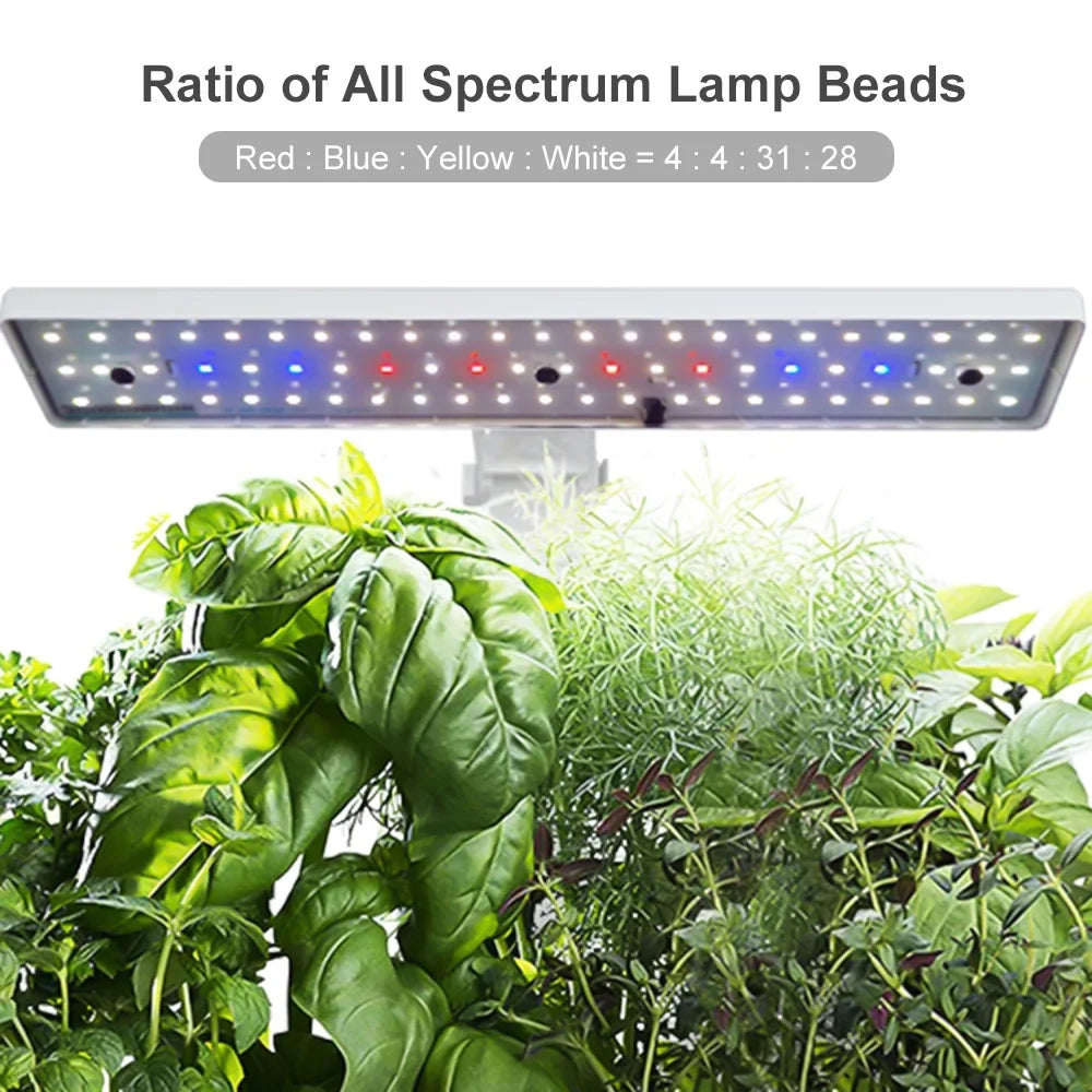 Growing Timing System Indoor for Kit Kitchen Garden Height Adjustable Automatic Water Pump Smart Tank with Pods 15W Grow Lights Water LED Home Smart 9 Office Hydroponics 2L