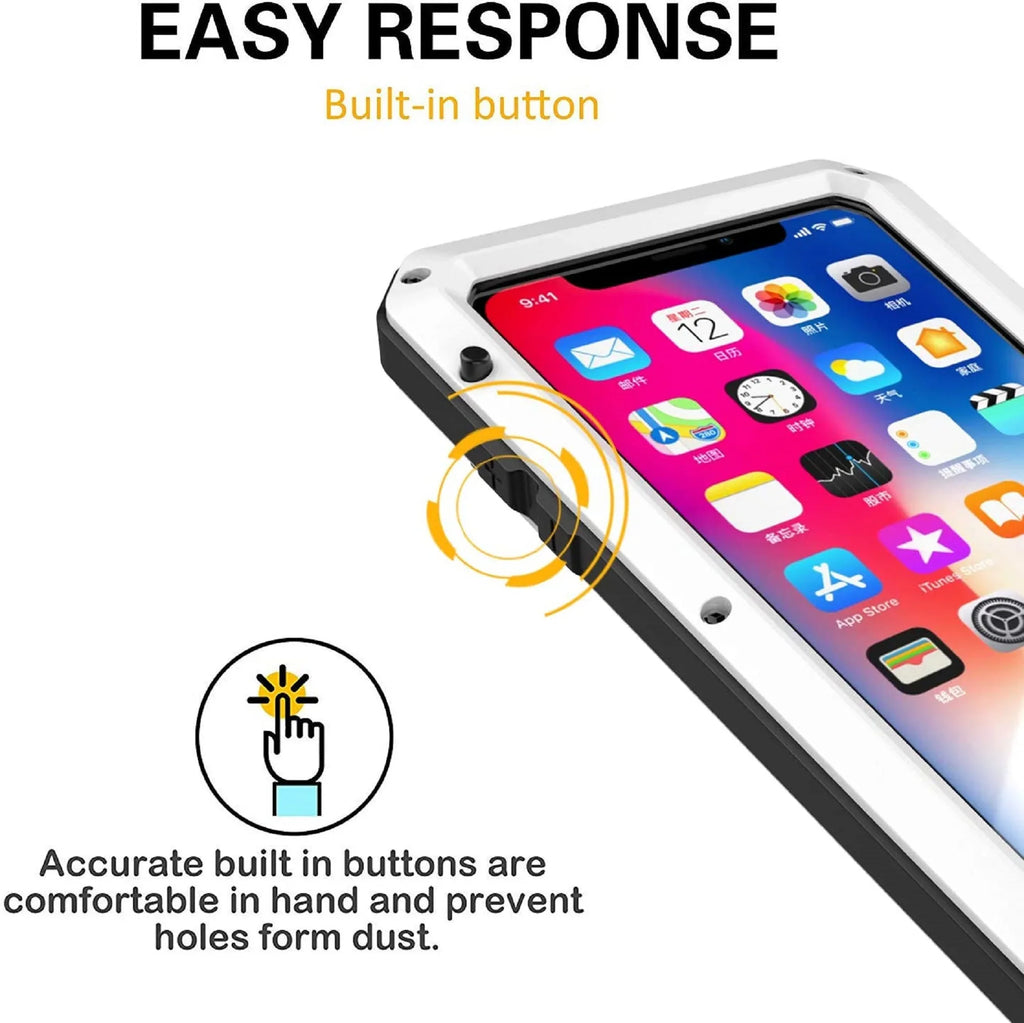 Scratch Grade Aluminum Military Heavy (Silver) iPhone Case 5 Duty Resistant Gorilla Glass Outdoor and Shockproof Metal Rugged Protection, Travel