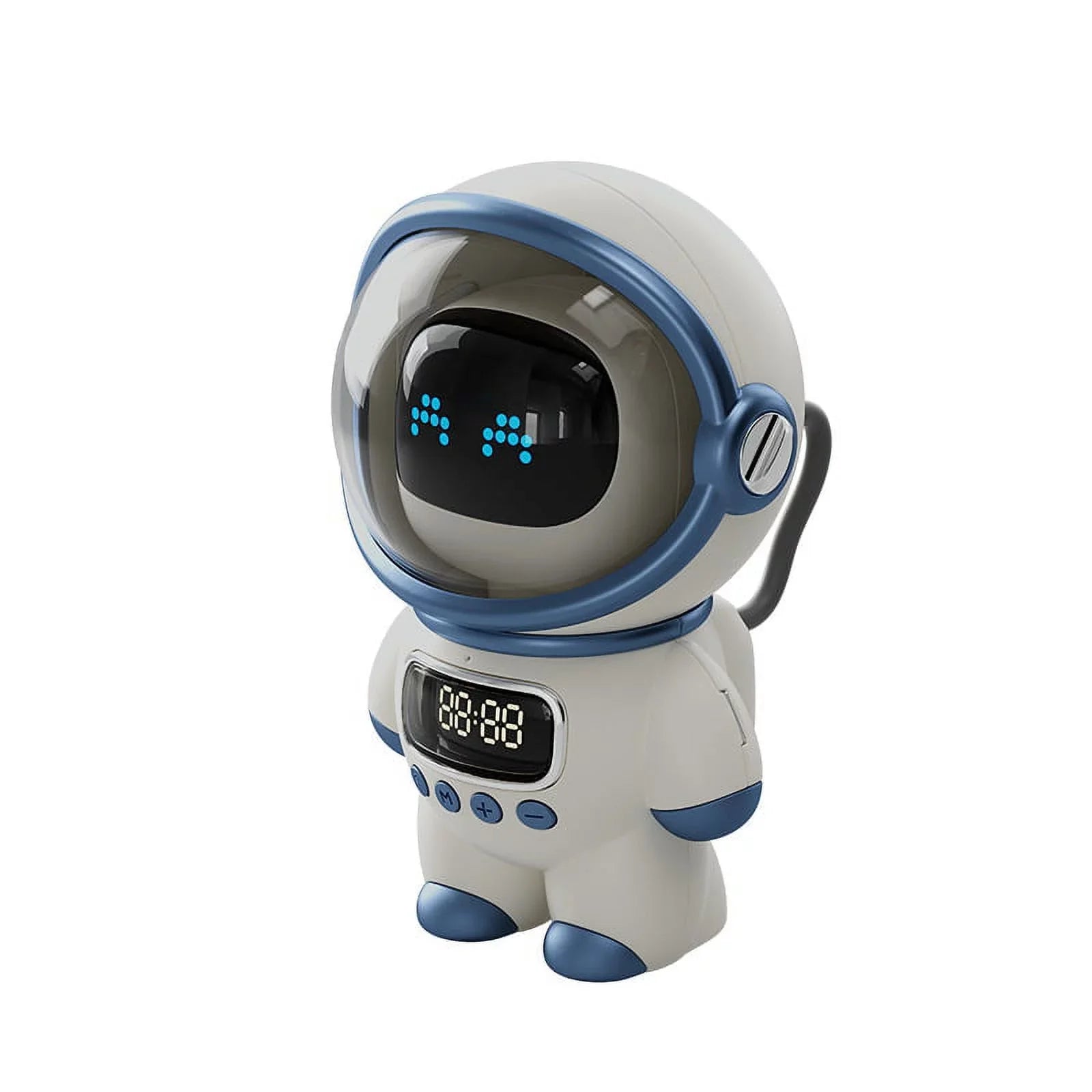 Card TF Smart Clock, Light with Astronaut-Shaped Alarm, Speaker and Bluetooth Sleep Support FM Night Radio,