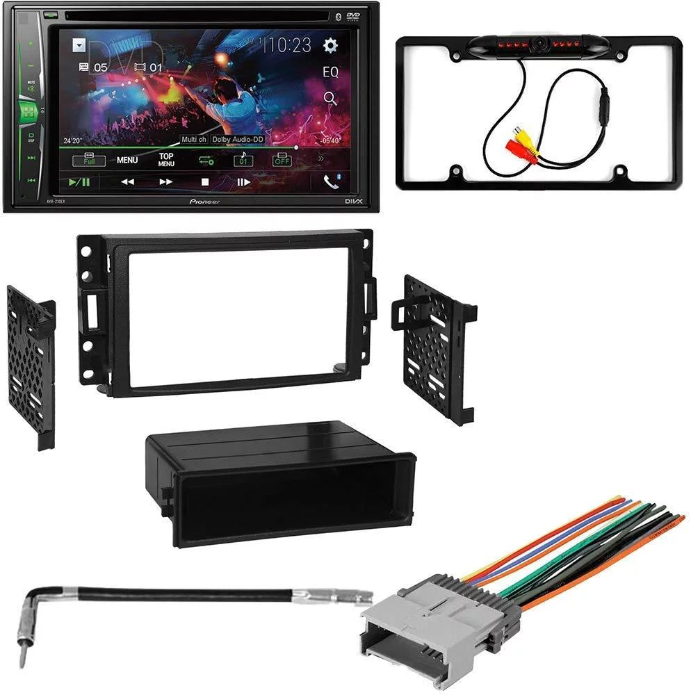 Car for KIT4803 Digital Media Bluetooth/Backup Kit/in-Dash 6.2" Pioneer with Bundle AM/FM Double Receiver Uplander Chevy Stereo 2005-2008 DVD/CD DIN W/ WVGA Camera/Installation Touchscreen