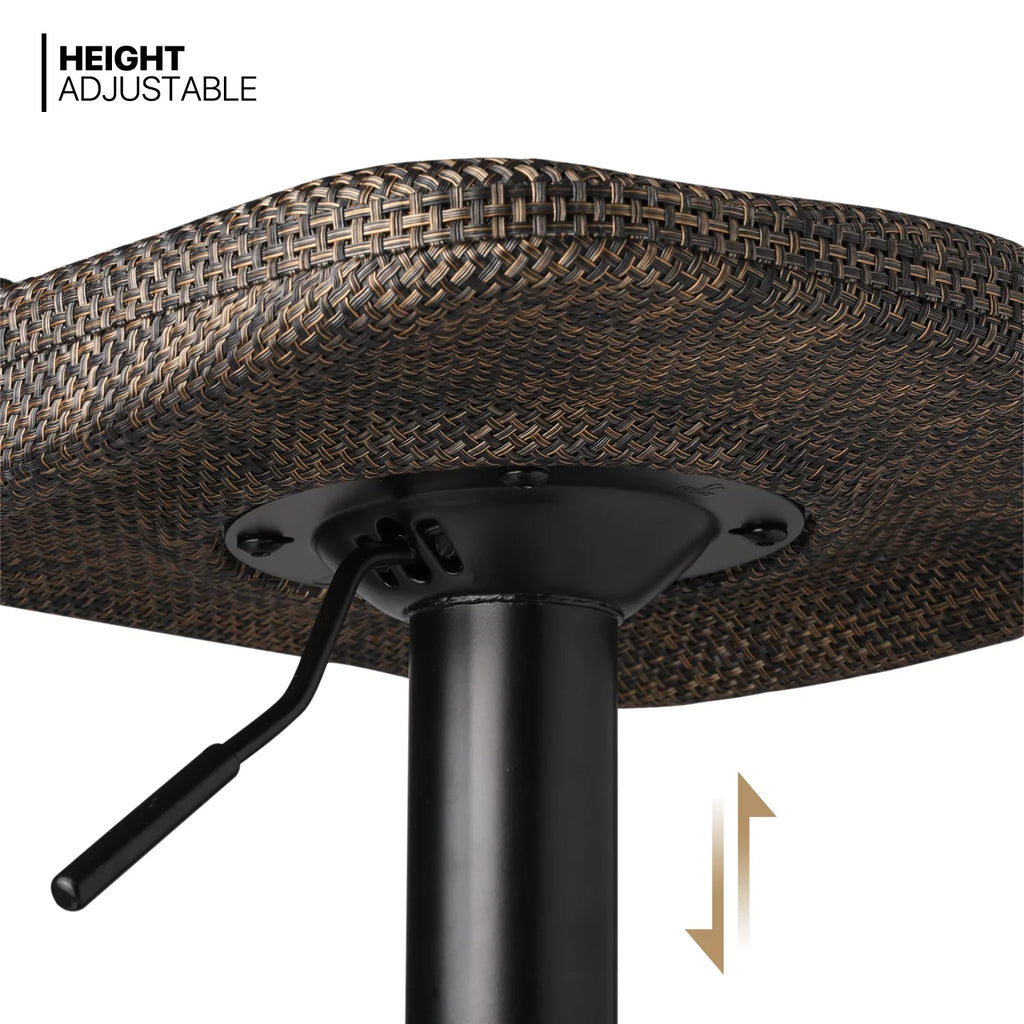 Swivel, Dining Stools 2 for MoNiBloom Set of Height with Kitchen Footrest Room Counter Adjustable Metal Bar Outdoor, Indoor Brown