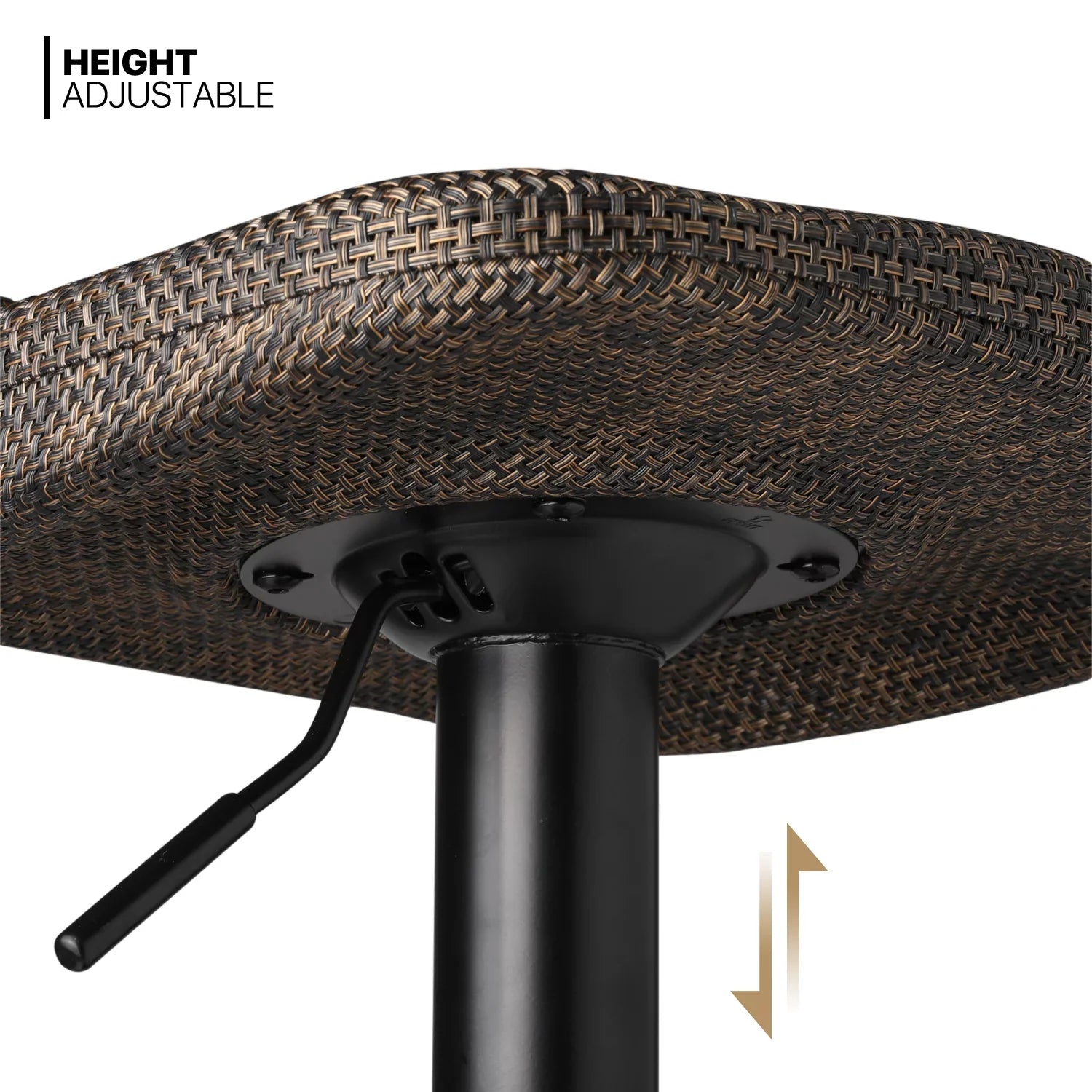 Swivel, Dining Stools 2 for MoNiBloom Set of Height with Kitchen Footrest Room Counter Adjustable Metal Bar Outdoor, Indoor Brown