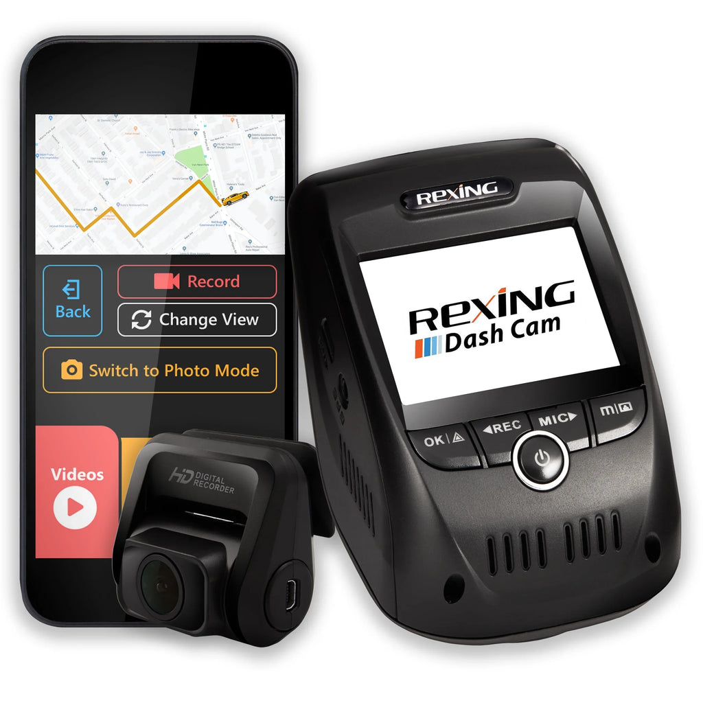 1080p and Rear Front Dash Full Rexing Pro HD V1P Cam