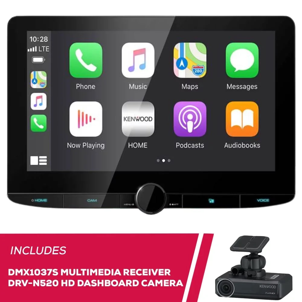 HD and DRV-N520 Kenwood Full Dashboard DMX1037S Multimedia Receiver 10.1" Camera New