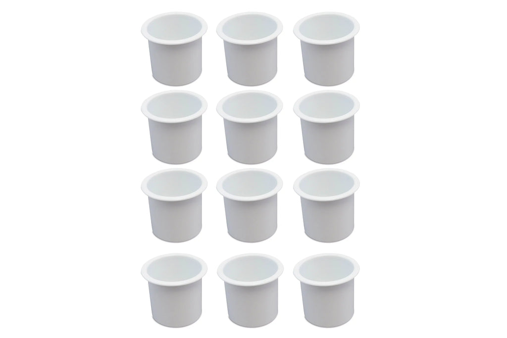 Truck Recessed Pocket Motorhome Car Plastic Marine 12 Camper Table Sofa Drop Holder RV Universal In Cup for Insert Boat Game White Pontoon