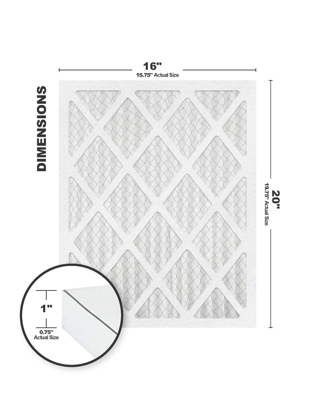 Pack) Gold Filter 16x20x1 MERV 8 Air Accumulair (4