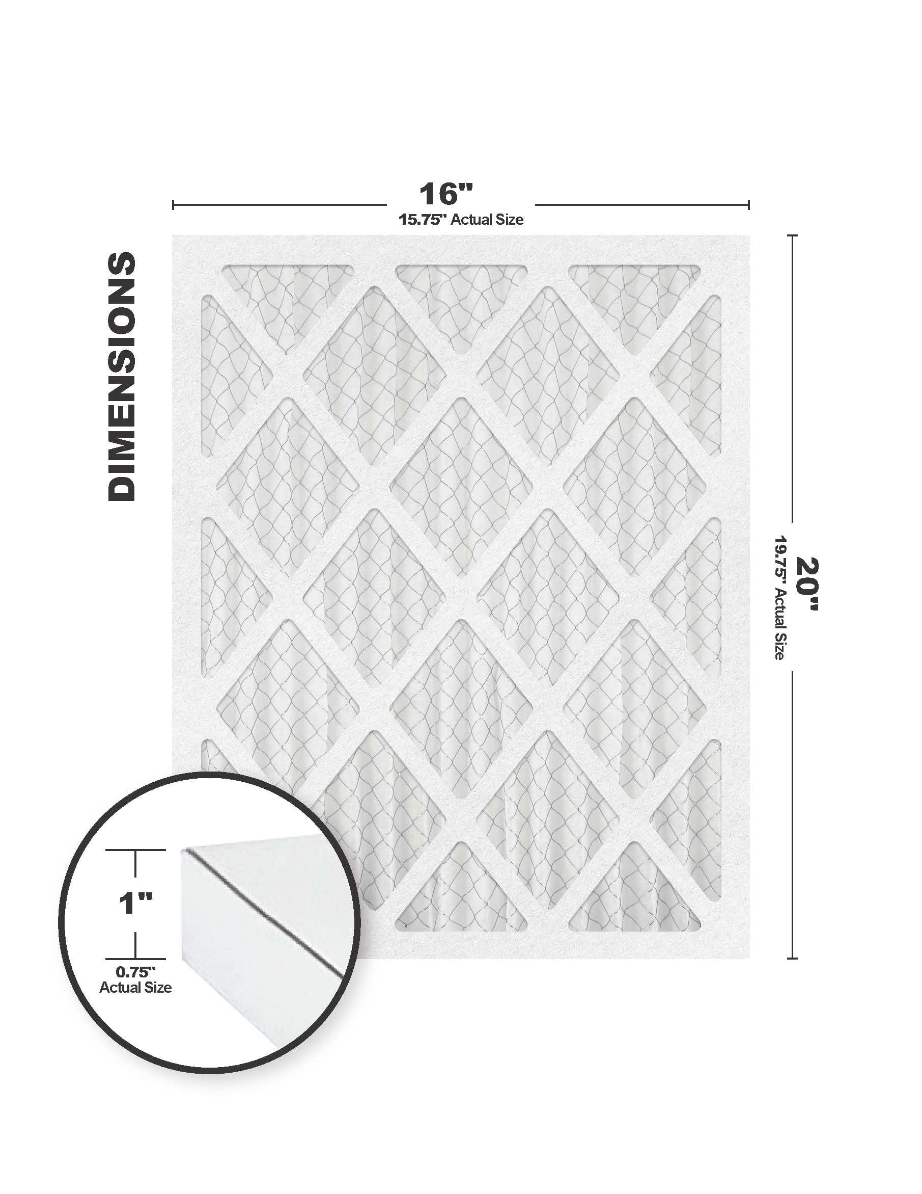 Pack) Gold Filter 16x20x1 MERV 8 Air Accumulair (4