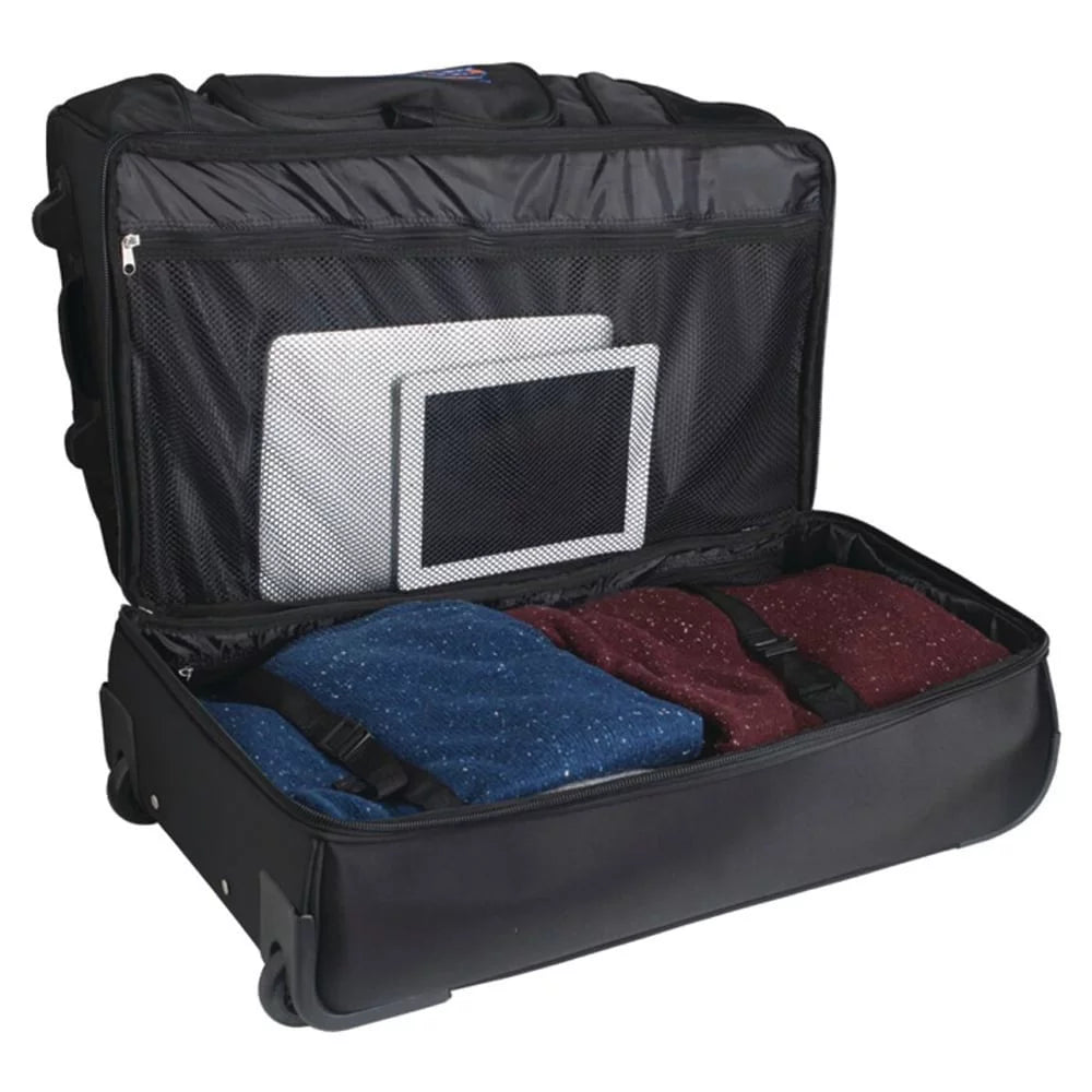 27'' 2-Wheel Rolling Duffel Bottom Buckeyes Ohio Drop Black Bag MOJO State