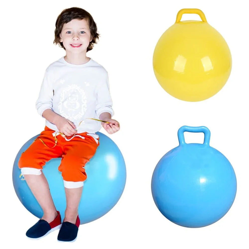 Ball Adults Children Toy with Kids Exercise Handle for Pure Ball Bouncing Inflatable Hop Jumping Color