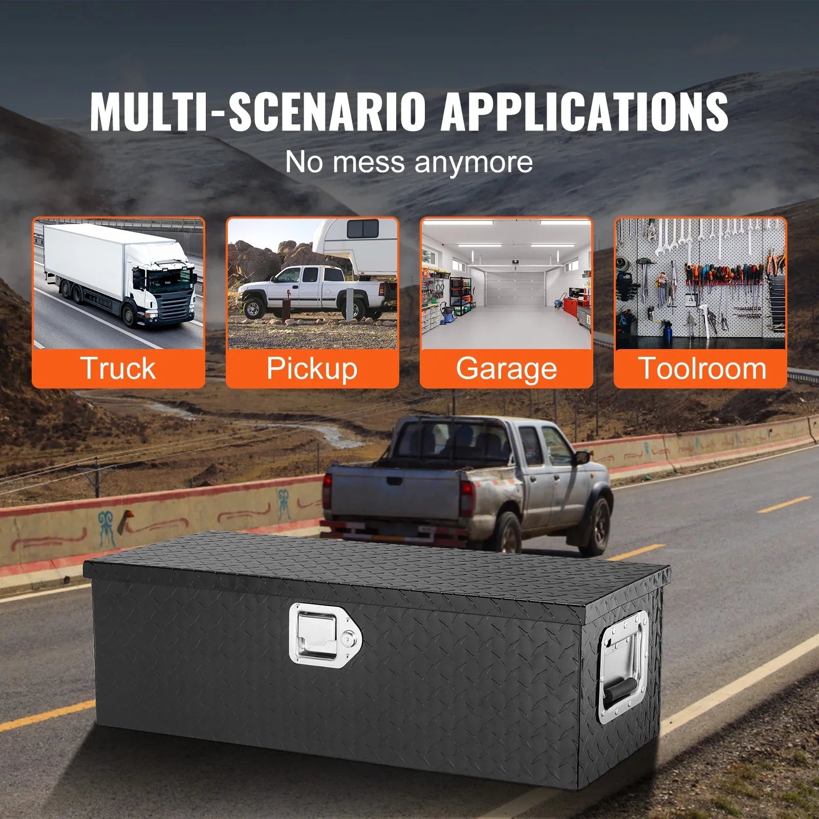 for Bed Tool Box Heavy Pickup Truck SKYSHALO Duty Aluminum 30"x13"x9.6" Bar