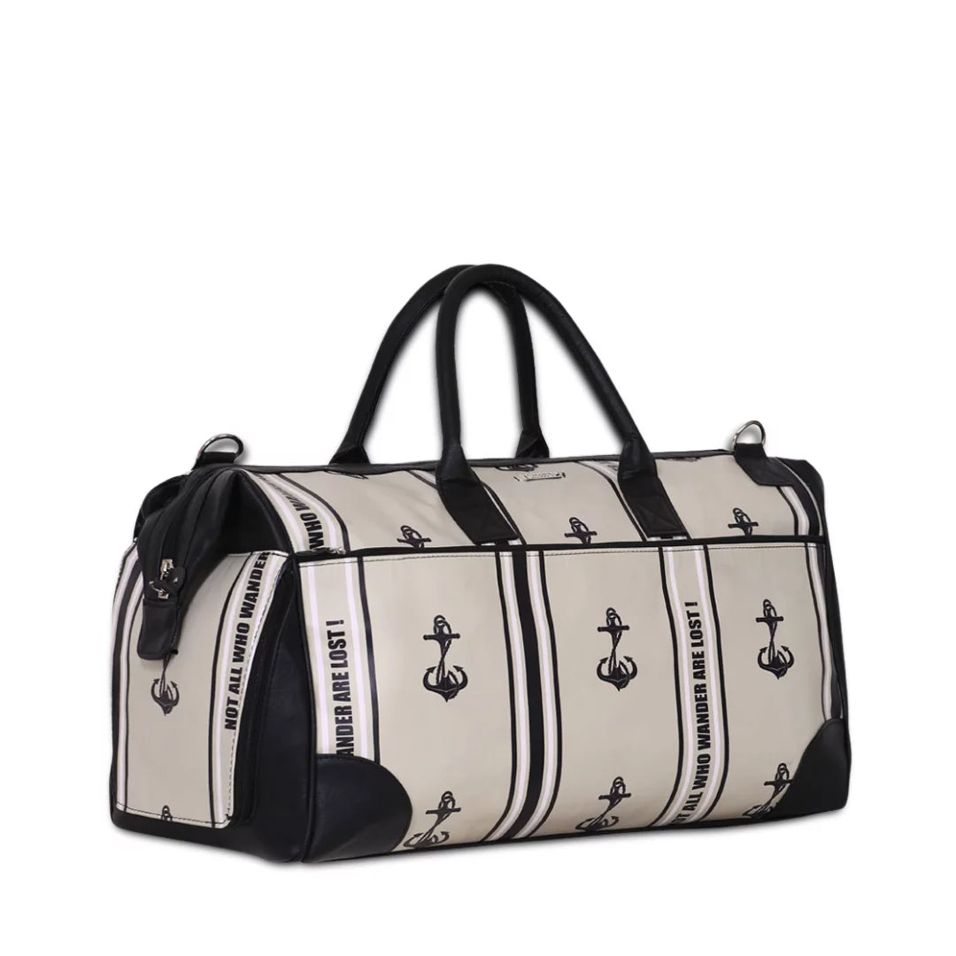with Large Adjustable Unisex Strap with Anchors bag Weekender Shoe Separate Travel Compartment Away