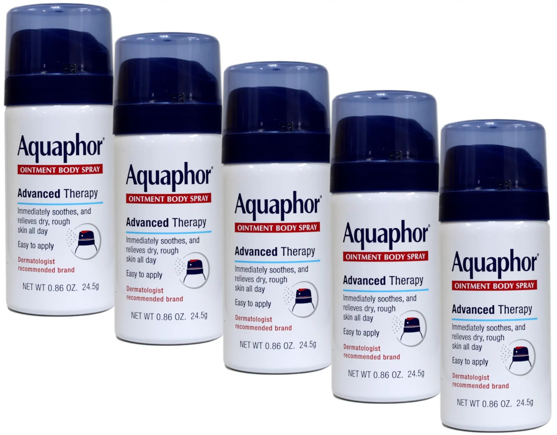 Advanced oz 5 Pack Spray Therapy Size Aquaphor of Travel Body 0.86 Ointment
