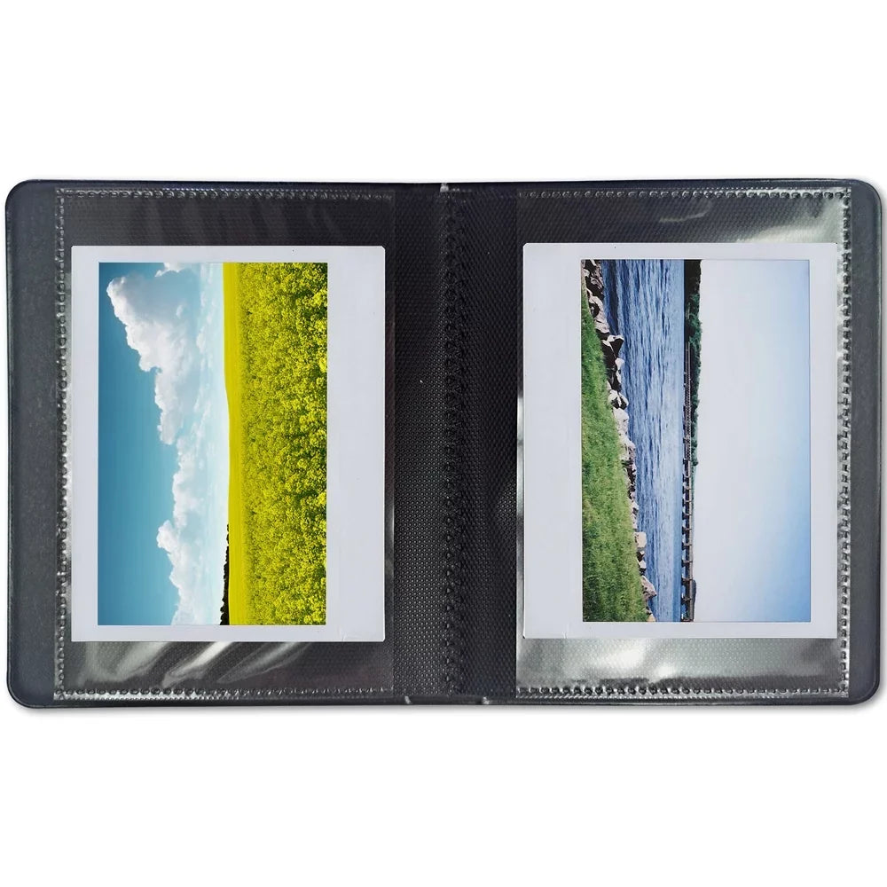 for Double Prints- + Leather Prints pack Polaroid Film 600 Phobea Holds + Color Wide 5" Grey Album for 32 Cloth Photo