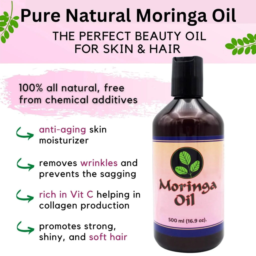 for Oil Moringa Oil 16.9 with Nutrients Life by Skin and Oil, (500ml) Pure 93 Seed Hair oz, Moringa Energy Moringa 16.9oz