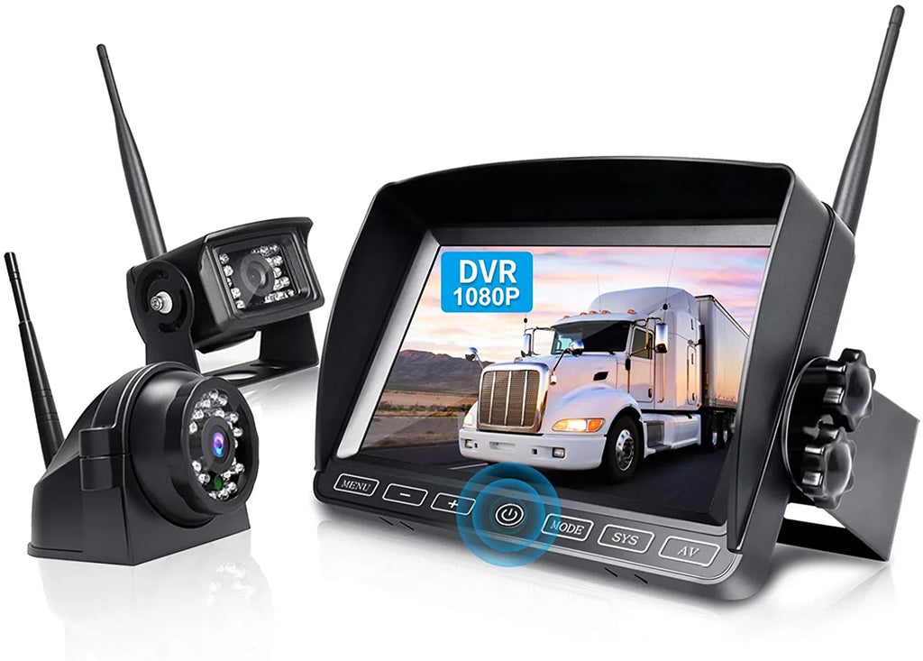 Camera Rear Split Camera Truck with 2 1080P Backup Wireless Trailer Touch System 5th Waterproof Wheel,BW702 View Monitor, HD Side for ZEROXCLUB 7-inch RV IP69 Wireless Dual/Quad DVR View