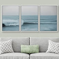 Room, Chic Set for Art White Nature Wide Surfers Wilderness Waves PixonSign Scenic Modern Wall - Rushing Modern Framed Ocean Living Angle Bedroom, and Office Photography Art 24"x36"x3